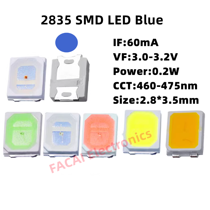 2835 SMD LED Red Yellow Green White Blue Orange Pink Ice Light Emitting Diode 100pcs/Lot: GRAY