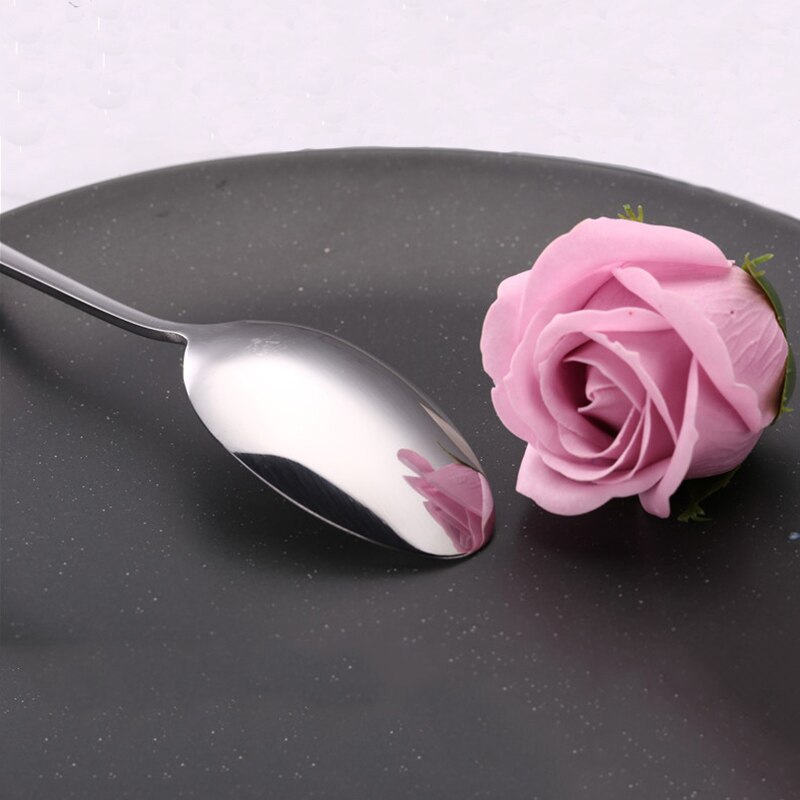 Cuillère à Quatre Pièces En Acier Inoxydable Avec Poignée En Céramique Pour Dessert, Crème Glacée, épices, 4 Pièces Cuillère à Café (taille : M