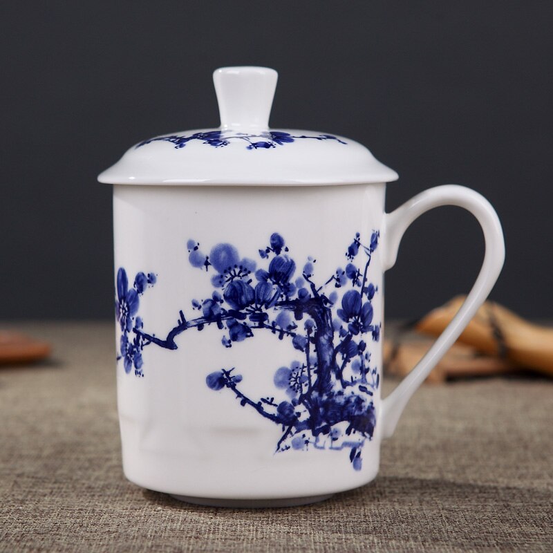500ml Handmade Dragon Jingdezhen Bone China Tea Mug with Lid Ceramic Tea Infuser Tea Cup Office Water Cup Mug Drinkware: E