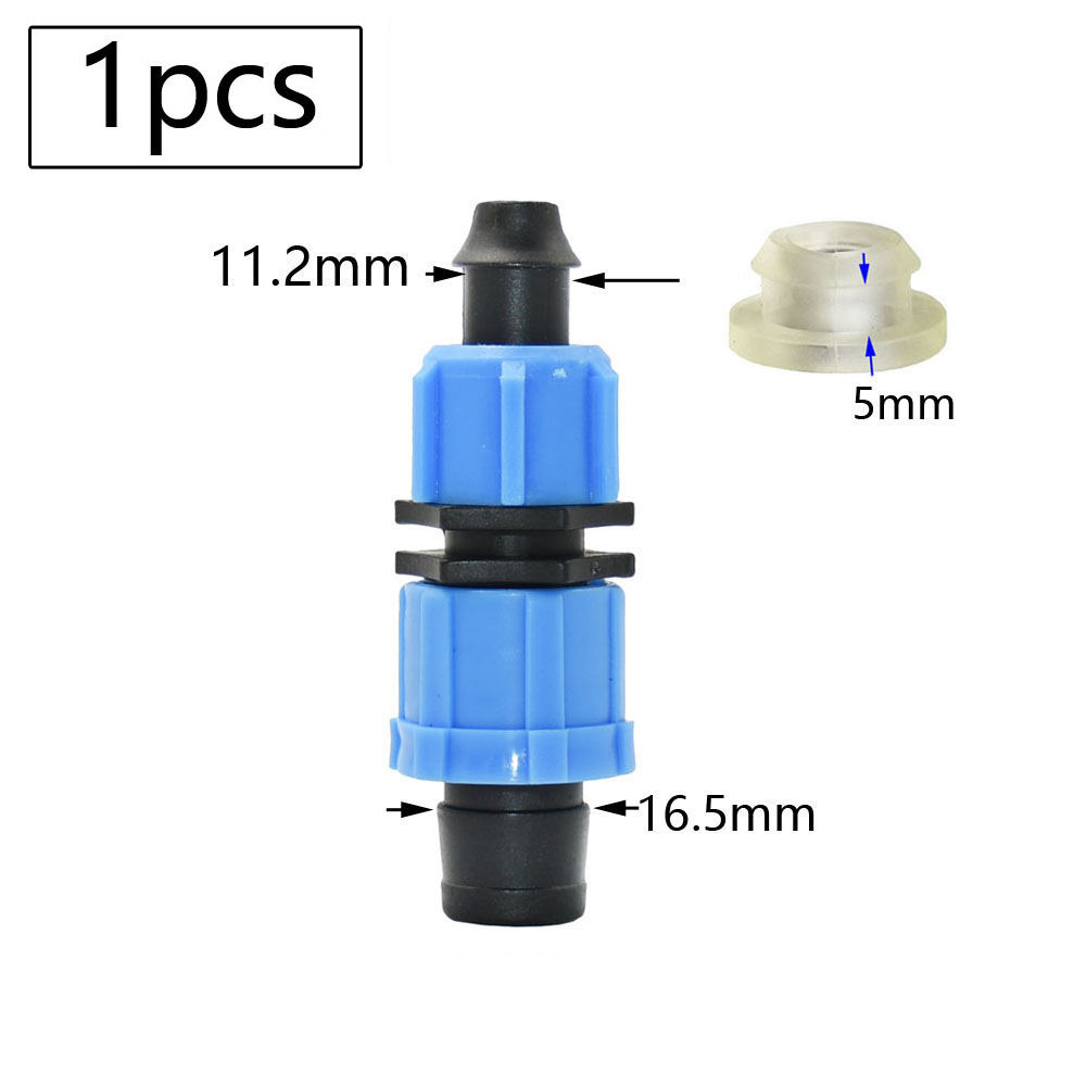 16mm Micro Irrigation Drip Tape Connectors Tee Repair Elbow End Plug Tap Fittings Locked Hose Joints Greenhouse Coupler: green
