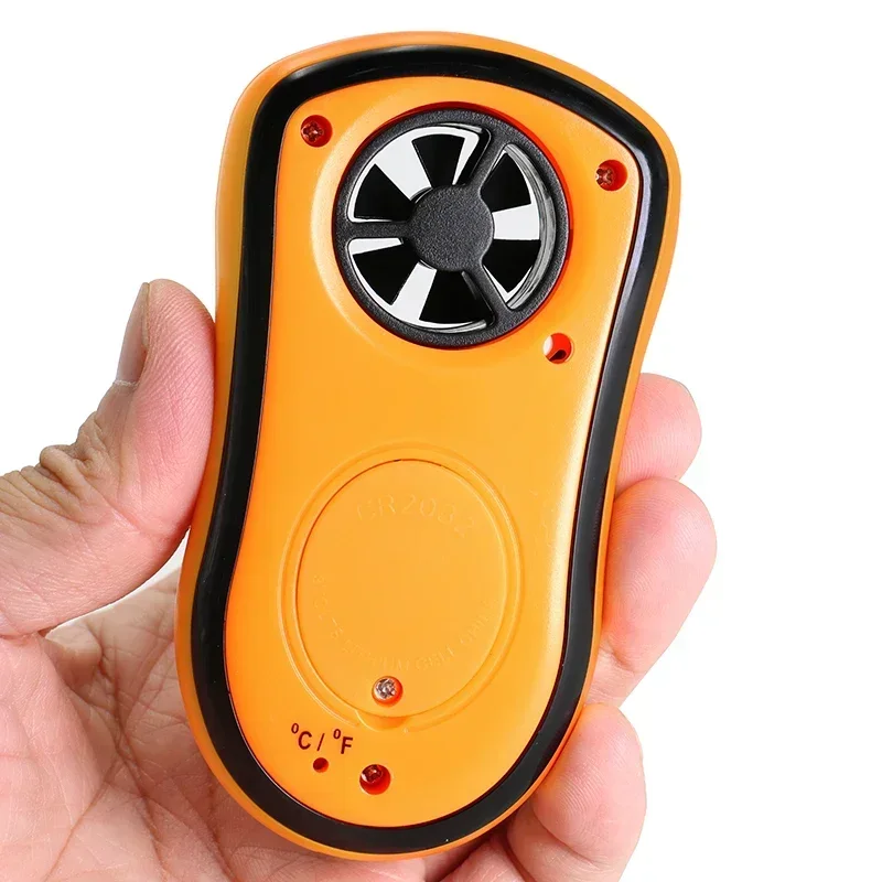 SHAHE Digitales Anemometer, Windgeschwindigkeitsmesser, 30 m/s, LCD-Handthermometer, Temperaturmessgerät, 10–45 °C, mit LCD-Hintergrundbeleuchtung