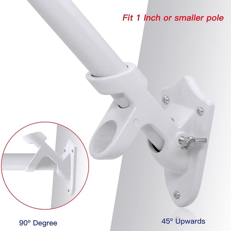 Two-Position Flag Pole Holder Mounting Bracket with Hardware - Made of Aluminum alloy