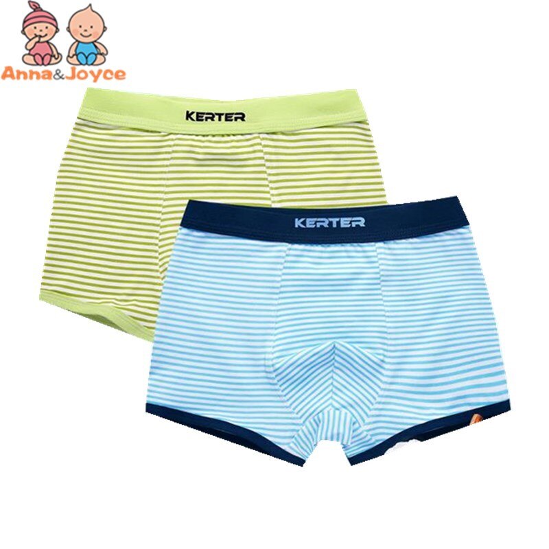 2 pz/lotto cotone per bambini Boxer intimo colorato ragazzi pantaloncini mutandine bambino strisce bambini 2-16y