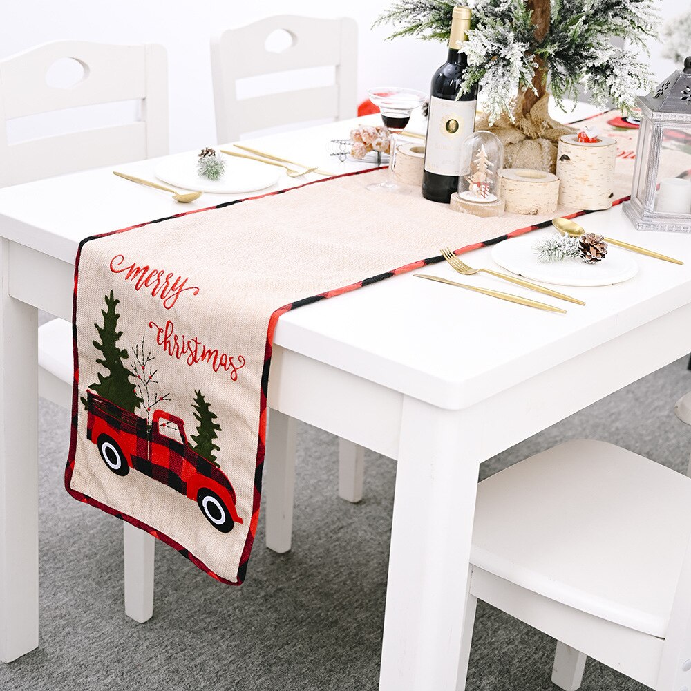 style car christmas tree tablecloth for festive atmosphere decoration Christmas decoration
