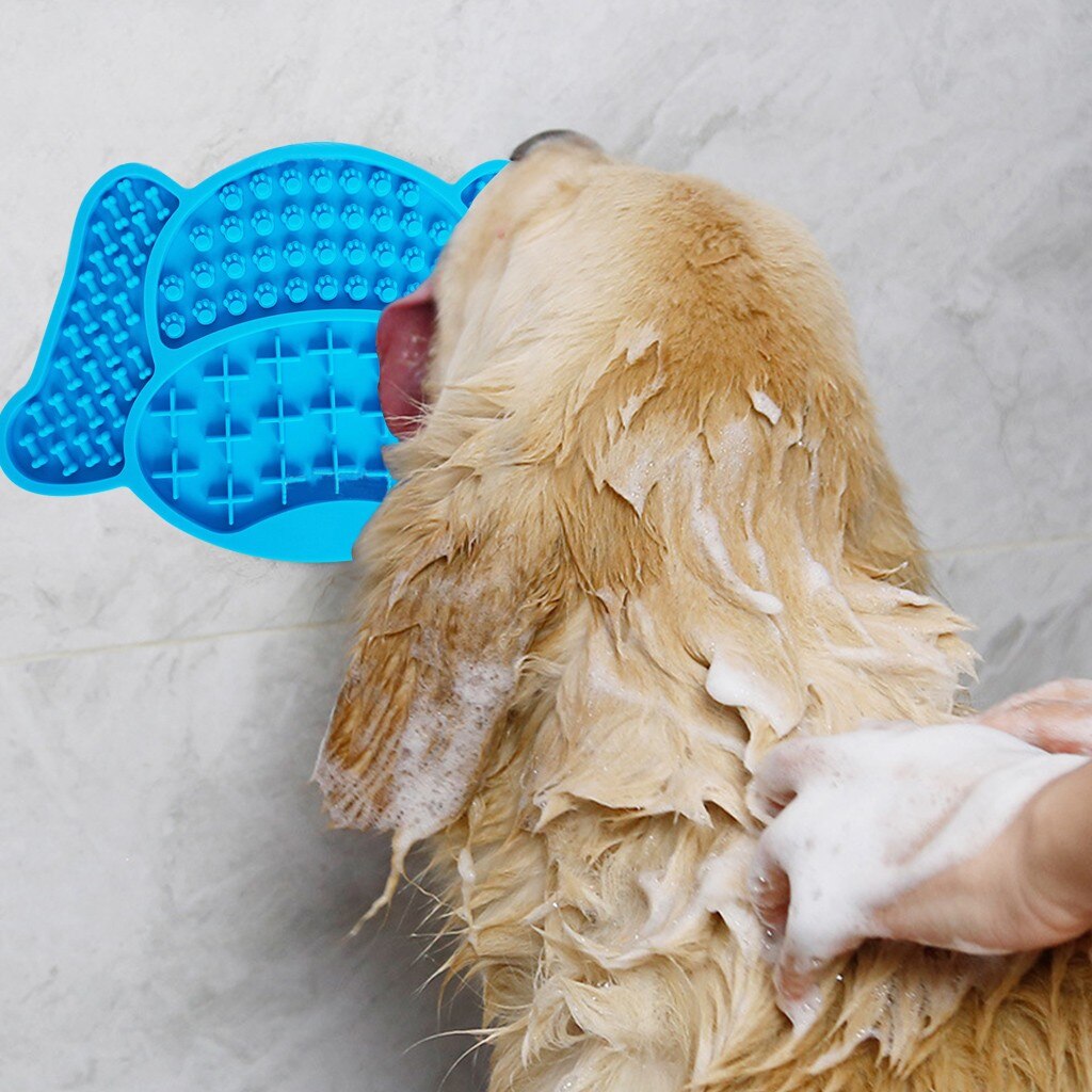 Dog Licking Pad Dog Bath Buddy Slow Feeders Cat Treat Mat Pet Dispensing Mat Pet Bathing Grooming Dog Training Supplies #TD