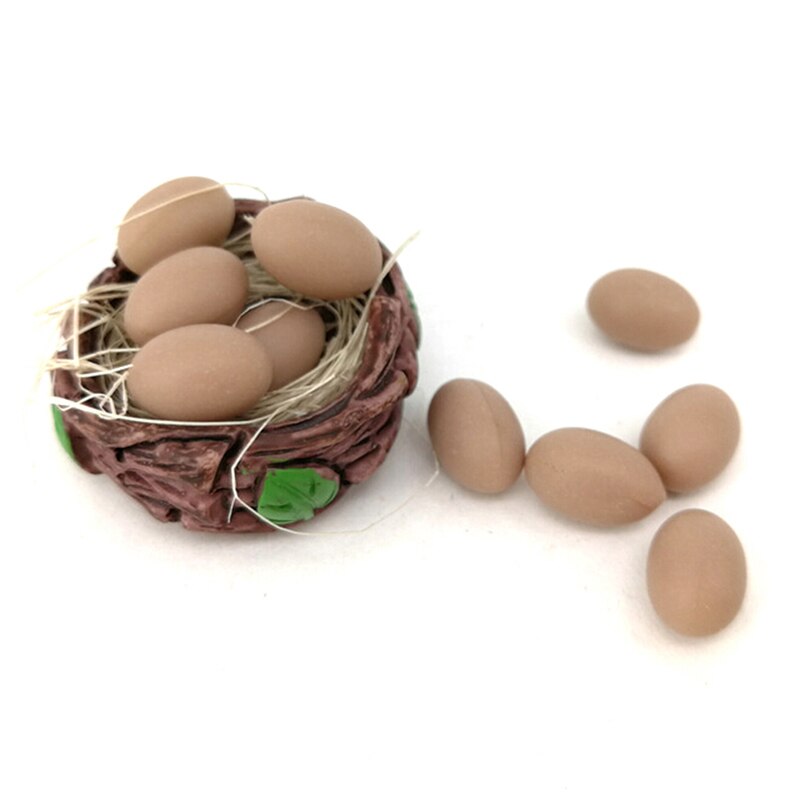 10pcs Mini Egg with Basket Kitchen Food 1/12 1/6 Dollhouse Miniature Accessories