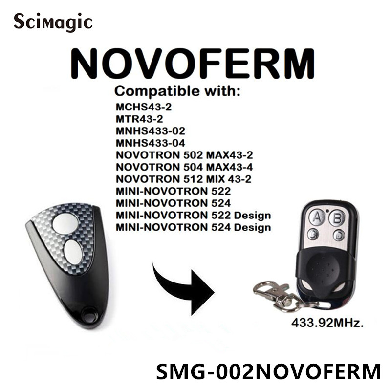 NOVOFERM NOVOTRON 502 MAX43-2 remplacement porte de Garage télécommande Clone Fob