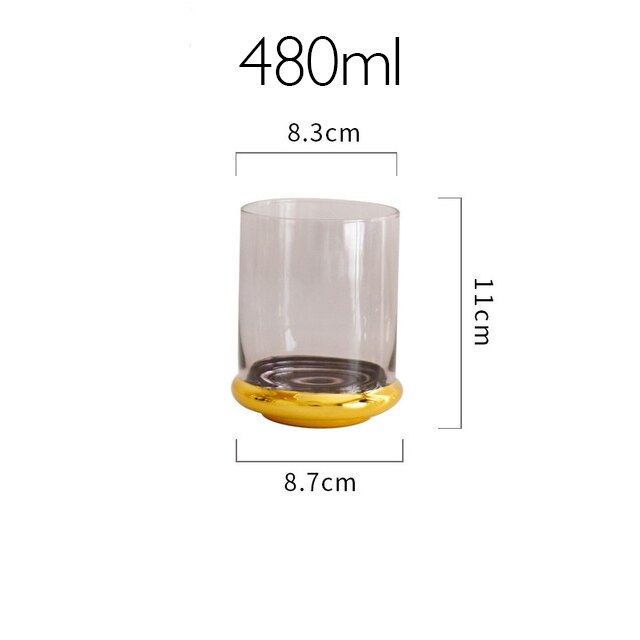 Copa de vino tinto de lujo nórdico, oro galvanizado, copa de champán, Bar, en Hotel, vasos de agua, Copas de Goblets: Gray 480ml