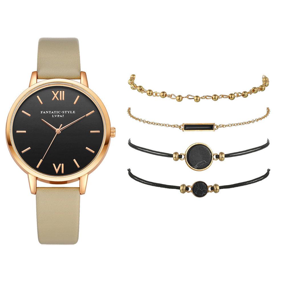 Relojes de belleza de cuarzo para mujer, pulsera de reloj de traje a la , de estilo europeo, pequeño y delicado: Beige