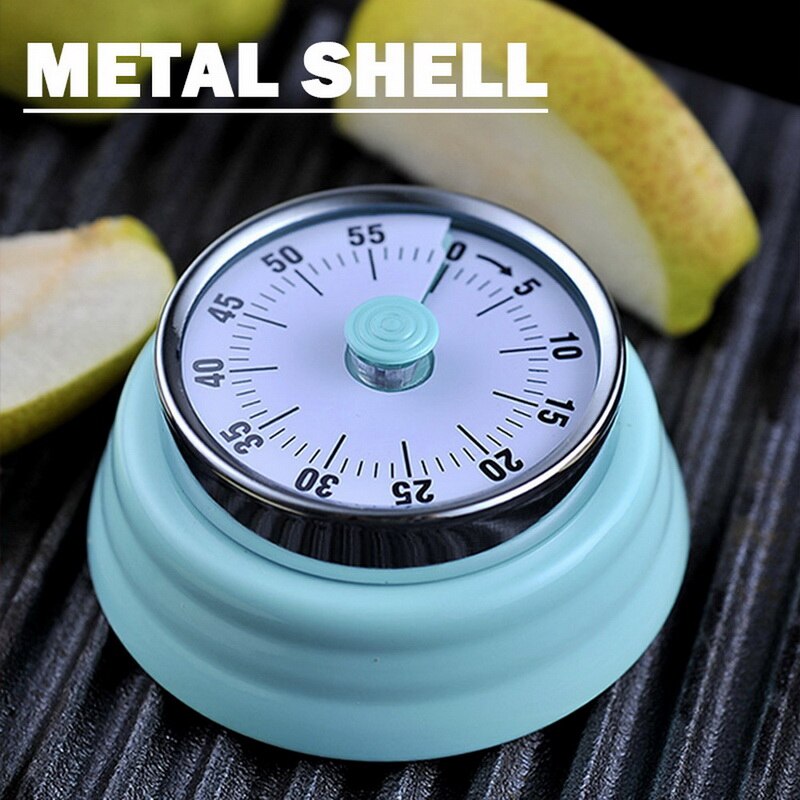 Kitchen Timer Dial Cooking Timer Retro Mechanical Clockwork Digit Pointer Portable Clock Magnetic Bottom Reminder Count Down