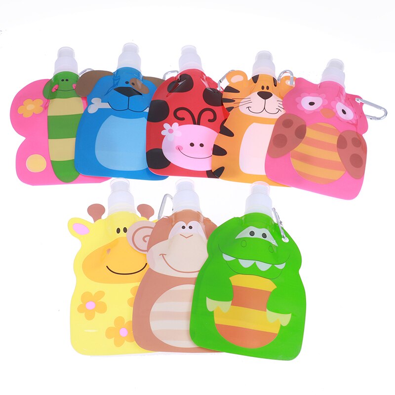 Portatile Pieghevole Del Fumetto Animale Bottiglia della Bevanda di Viaggio Eco-amichevole di Sicurezza per I Bambini del Regalo Dei Bambini 300-350Ml per I Bambini Il Regalo