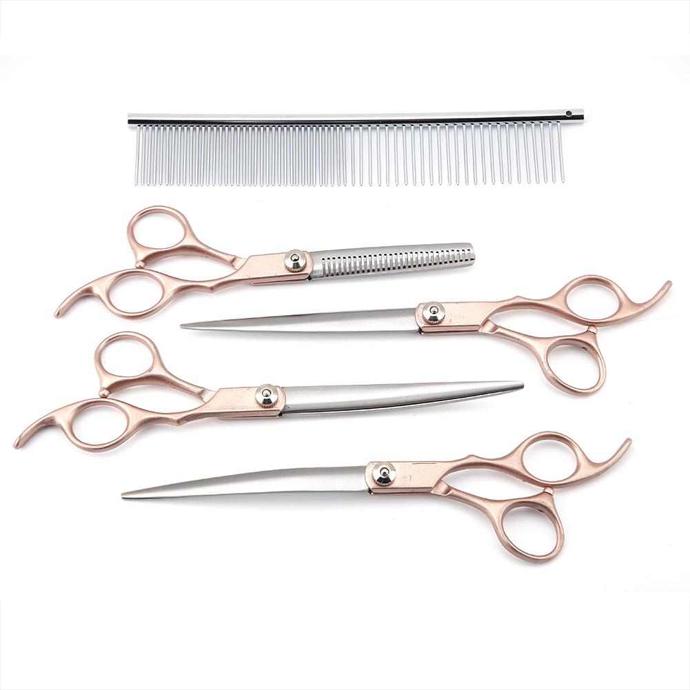 4Pcs Pet Grooming Schaar Set Schaar Honden Kam Grooming Kappers Shear Schaar Kit Kat Hond Haar Kapper Snijden tool