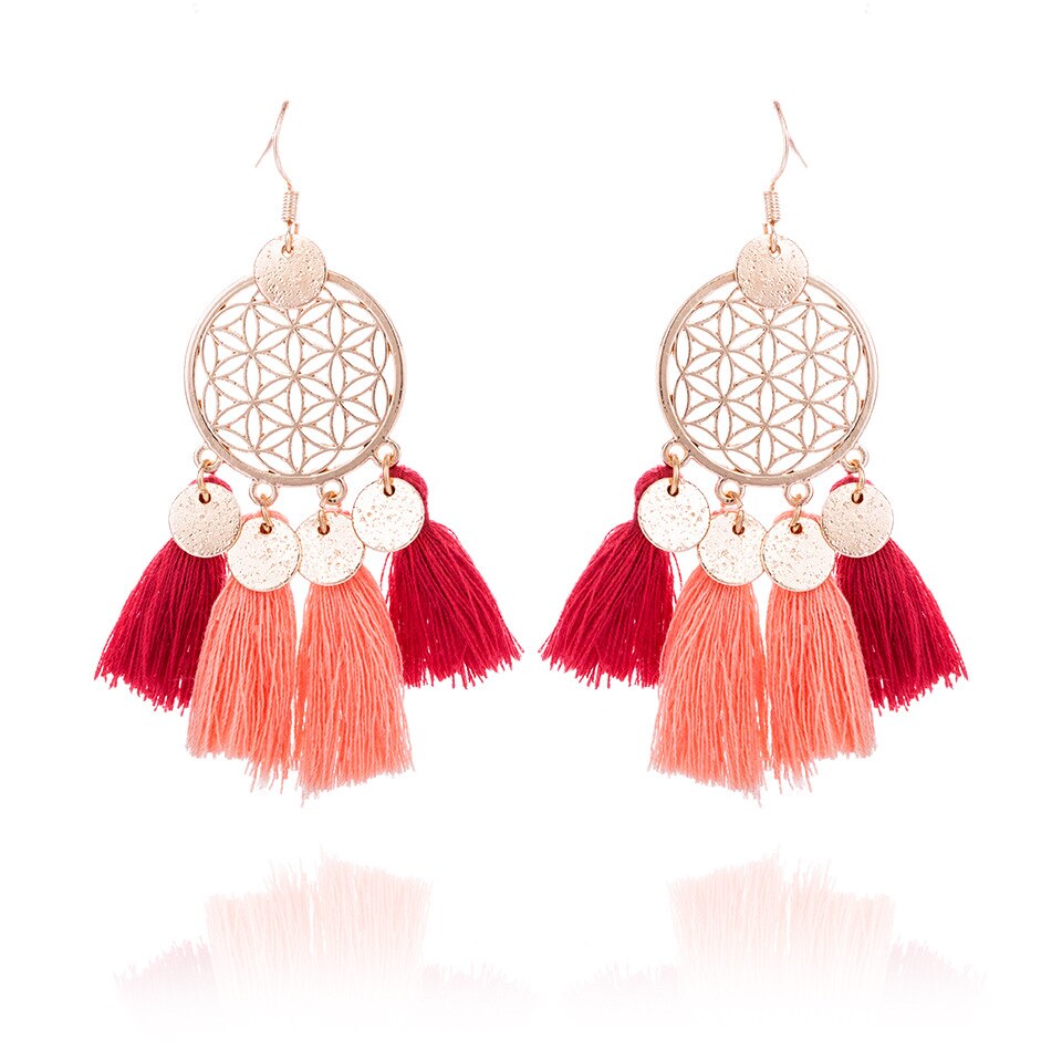 WANGAIYAO2020 Kwastje Oorbellen Dream Catcher Sequin Oorbellen Vrouwen