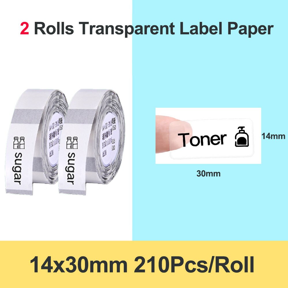 Niimbot D11 / D110 Etikett Drucker Selbstklebende Drucker Papier Preis Supermarkt Etikett Thermische Schalter Schlüssel Etikett Aufkleber Schreibwaren: 14x30mm transparent2