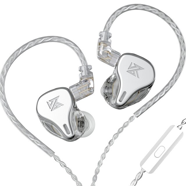 KZ – écouteurs intra-auriculaires DQ6, oreillettes hi-fi, basses, stop-bruit, musique, Sport, ZSX ZS10 PRO ASX EDX ZSN PRO X: Silver Mic