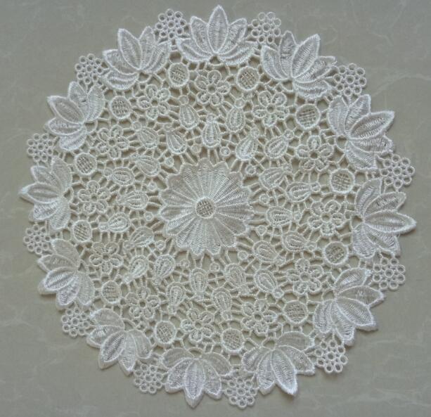TOP Embroidery round drink Lace table place mat Christmas pad Cloth wedding placemat cup mug tea coaster dining doily kitchen