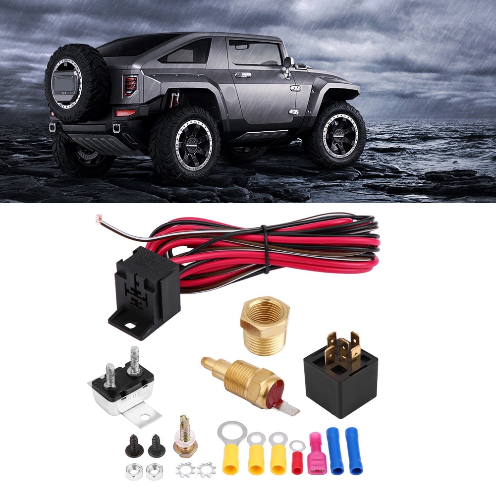Ventilador de refrigeração de motor de carro de baixa potência, termostato, interruptor de temperatura, kit de relé, interruptores de carro, relés 165-185 graus 50 relé amp