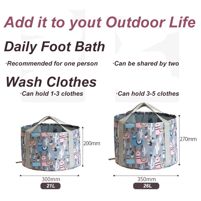 Portable Bucket Foldable Water Basin Foot Soaking Bag Large Capacity Outdoor Ice Bucket Home Picnic Fishing Bucket Bathtub