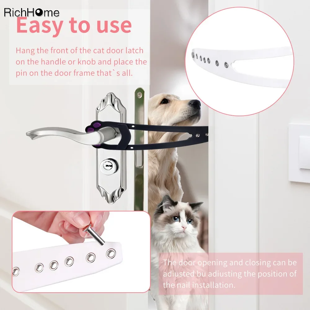 Katzen tür halter Verriegelung verstellbare Katzen tür Alternative, um Hunde aus Katzen toiletten und Food Flex Latch Strap fernzuhalten