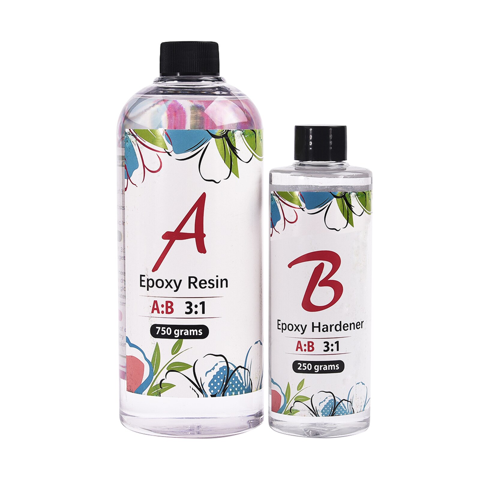 AB Epoxy Resin Kit Crystal Clear Hardener Kit Easy Mix DIY Supplies For DIY Art Casting Resin Jewelry Making Accessories: A750g-B250g