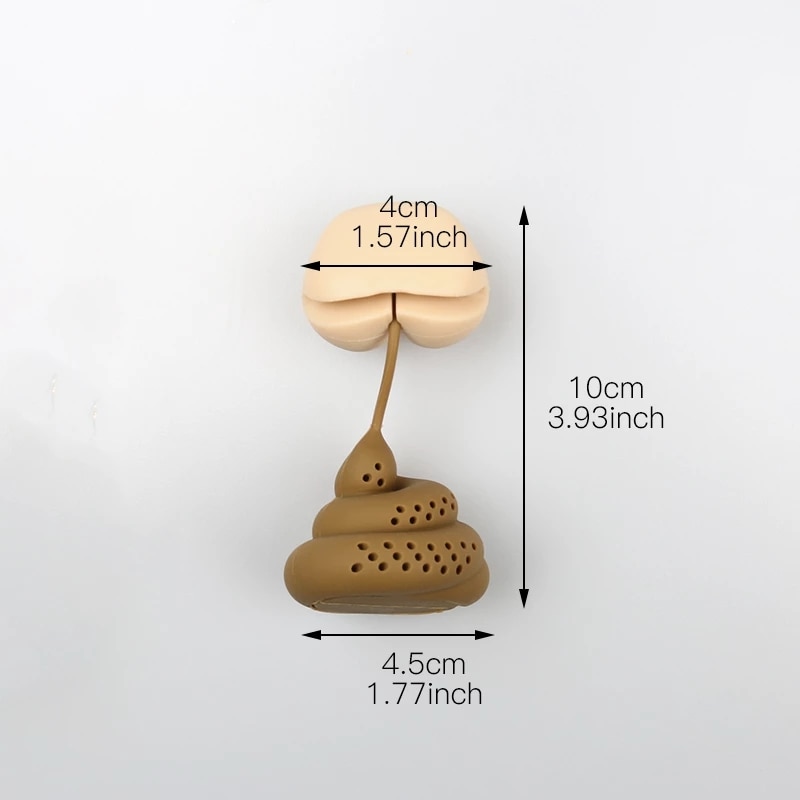 Poo form silikon te tillbehör set halloween ciga bajs intressant kaffefilter diffusor örtte tepåse återanvändbar a