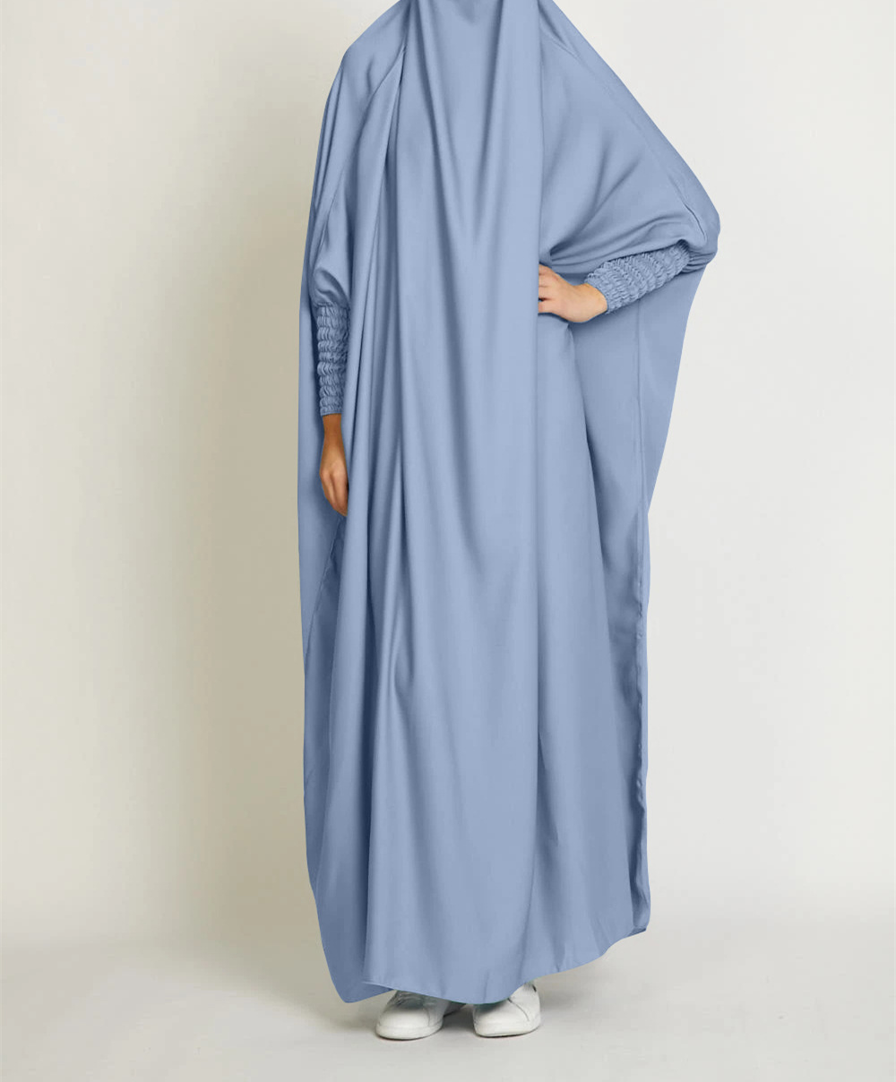 Abito da donna medievale Dubai Türkiye Abito grande altalena tinta unita Abbigliamento genitore-figlio Ramadan Eid Al-fitr Abiti da preghiera musulmani