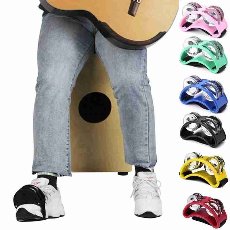 1 pièces hochet tambourin Cajon boîte tambour compagnon accessoire Percussion fournitures Instruments à main pied aide Jingle elliptique Y8I2