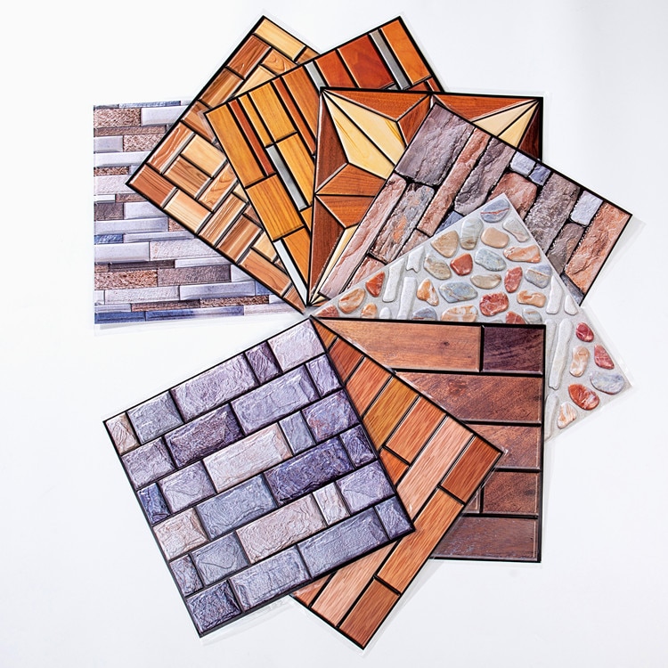 Stiff pvc self-adhesive wall stickers retro simulation brick environmental protection material 3d stereo wallpaper
