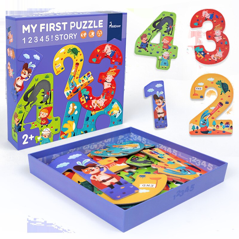 MiDeer Baby Puzzle Spiele Bildung Kleinkind 2 Jahre + 15Stck Anzahl Kreative Intelligenz Märchen Nizza Verpackung Für freundlicher