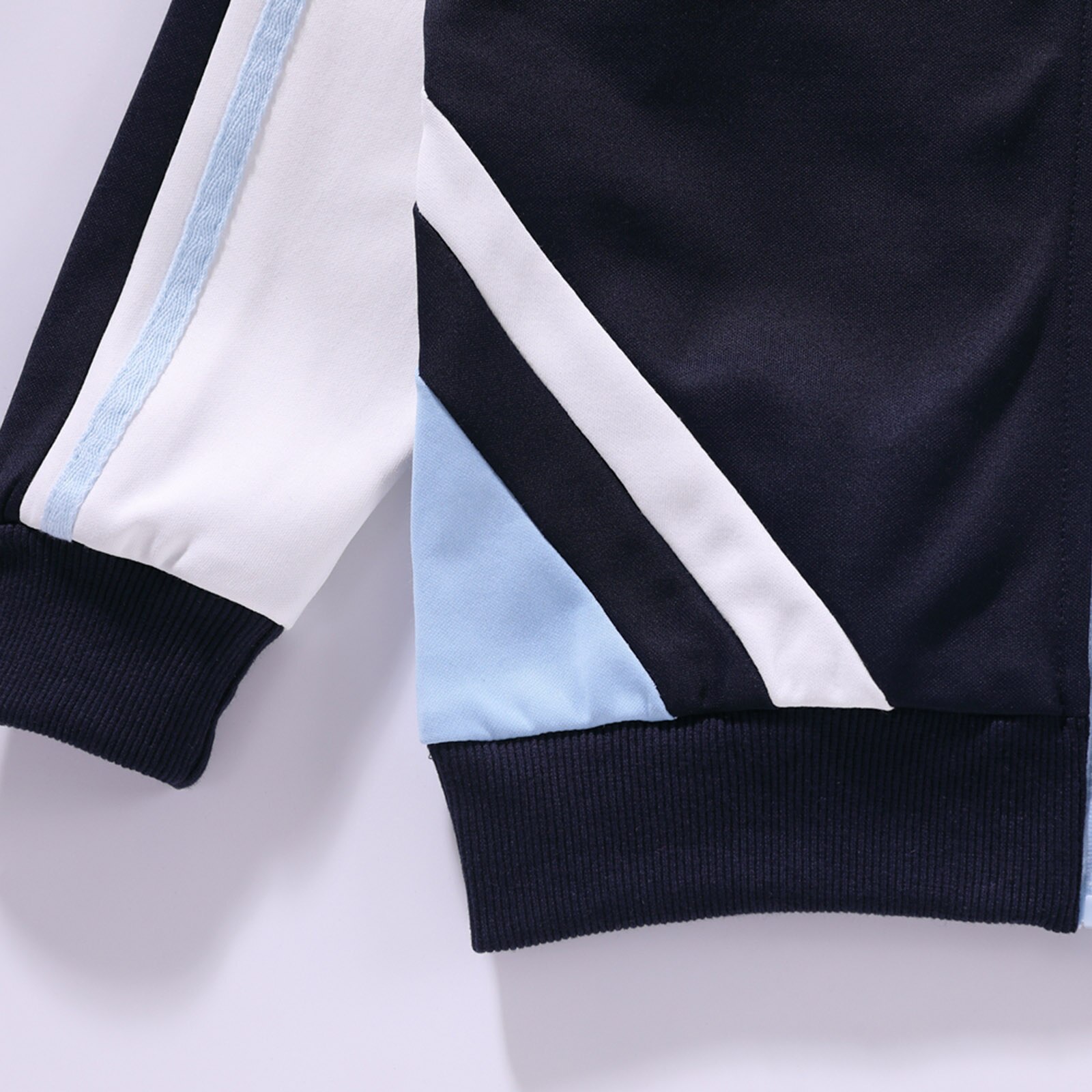 2Pcs Kids Boys Girls School Uniform Spring Autumn Sport Suit Windproof Stand Collar Long Sleeves Font Zipper Coat and Pants Sets