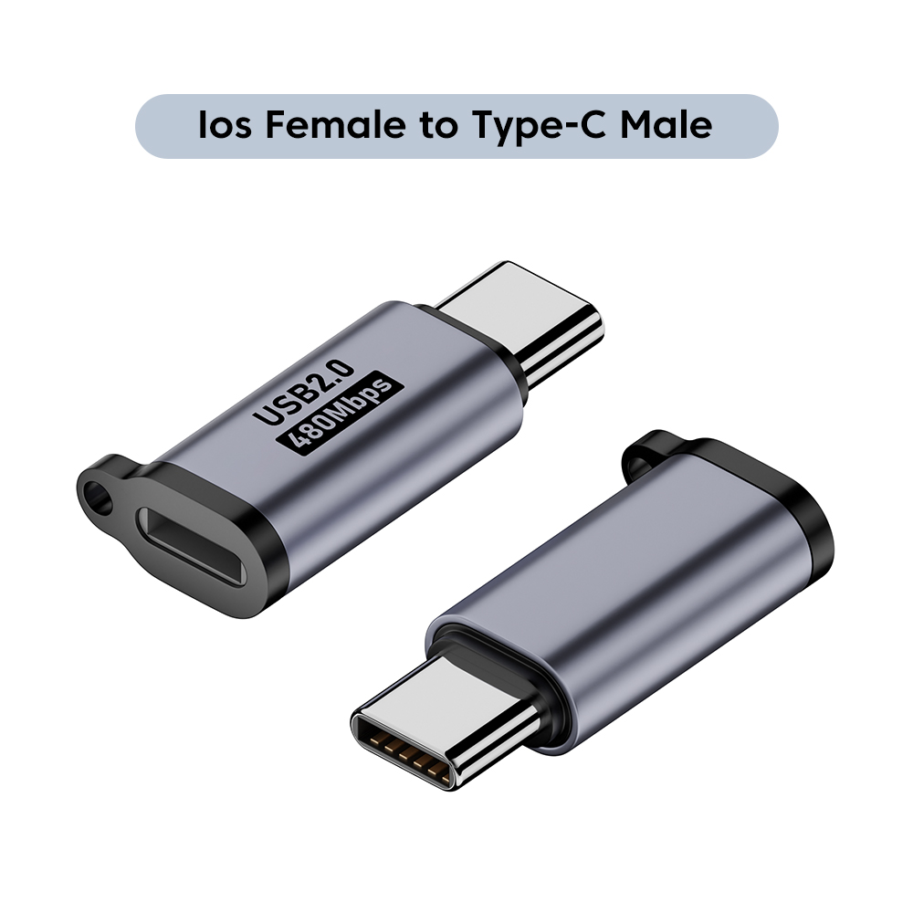 Adapter Micro USB na Type C Mini USB na USB C 480Mbps Szybkie ładowanie danych Złącze USBC na Lightning Adapter do iphone'a Android: Rose Gold