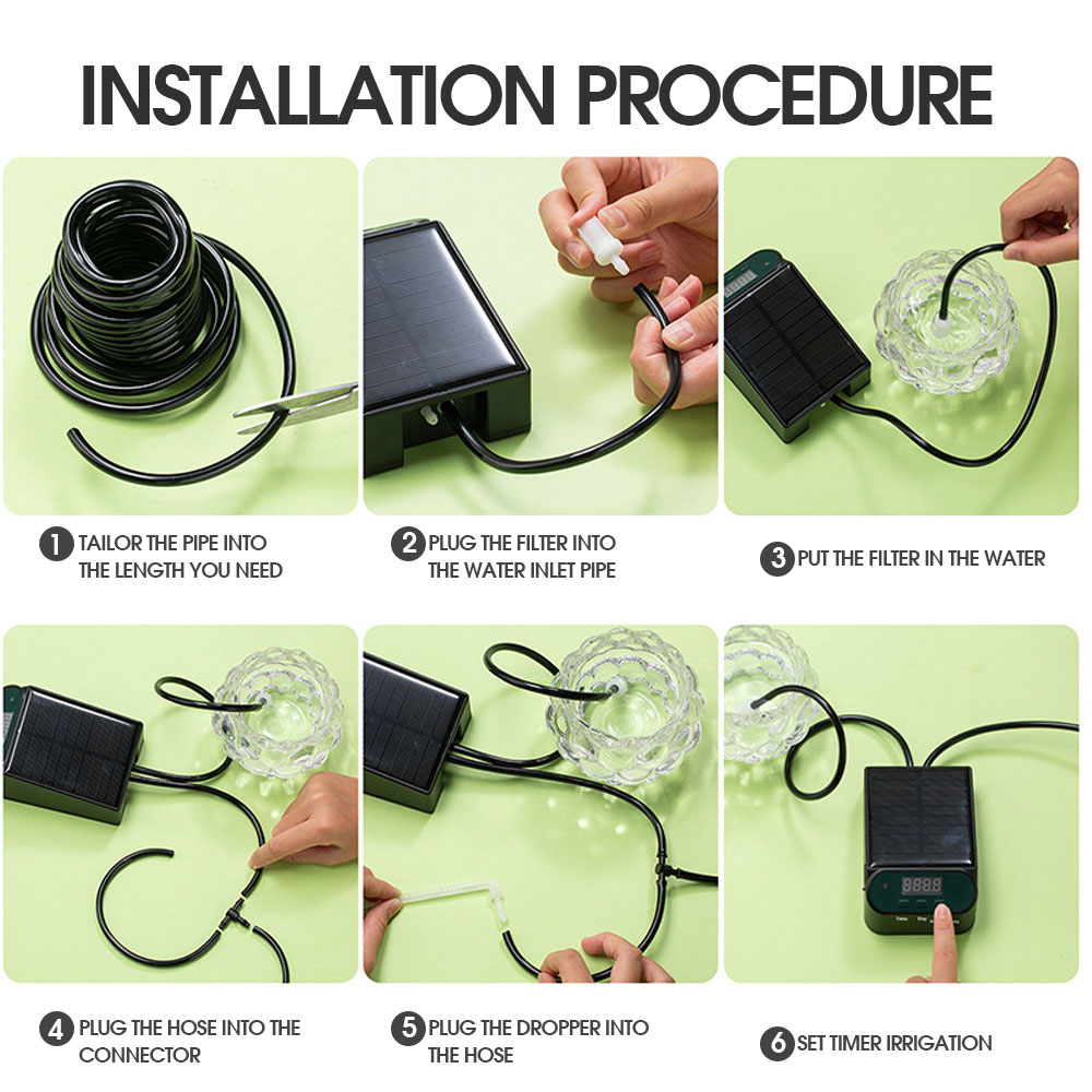 Garten Mini Solar Timer Bewässerungs system Solar betriebenes automatisches Bewässerungs set für Balkon Topfpflanzen Tropf geräte Armaturen