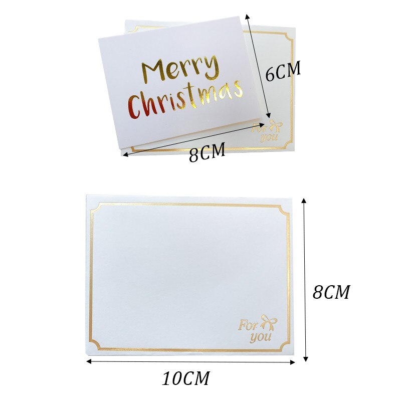 100 Stks/pak Mini Bronzing Kaart Met Envelop Uitnodiging Dank U Kaart Kerstmis Nieuwjaar Zegen Kaart