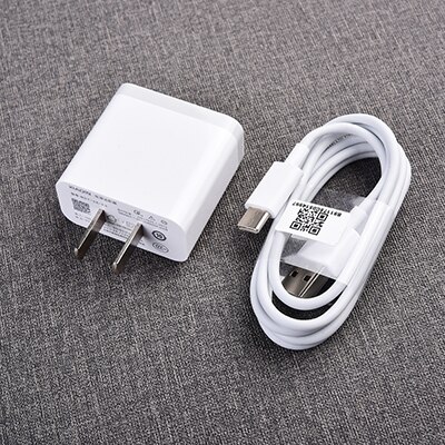 Xiaomi  mi 6 8 redmi note 8 8t pro ladegerät  qc3.0 schnell 12v 1.5a 9v 2a eu/us schnellladeadapter typ-c-kabel für mi  a3 cc9: Weißes us-zusatzkabel