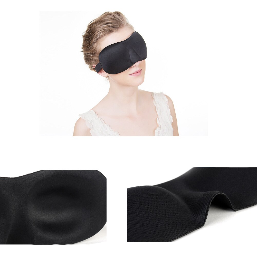 Zwart 3D 23*7.5 Cm Slaapmasker Zacht Slapen Oogmasker Night Care Ademen Massager Ogen Cover Slaapmasker