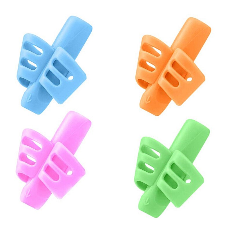 Children Pen Writing Aid Grip Set Pencil Grips For Kids Handwriting Aid Finger Posture Correction Tool Kit: 4 Pcs    B