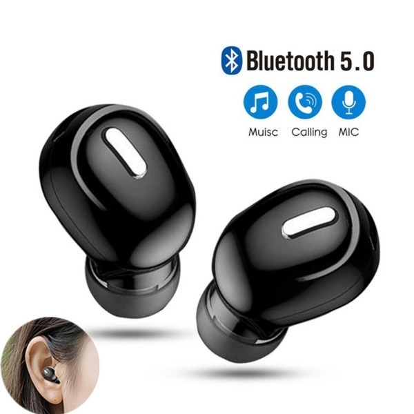 Auriculares inalámbricos con bluetooth para teléfonos móviles, audífonos mini intrauditivos deportivos con micrófono y bluetooth 5,0, sonido estéreo, manos libres para todos los móviles