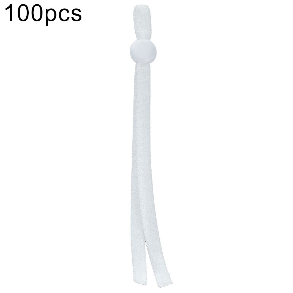 100 pièces 5mm haute élasticité visage couverture oreille suspendus élastique corde plat boucle bande réglable antidérapant Earloop: WHITE