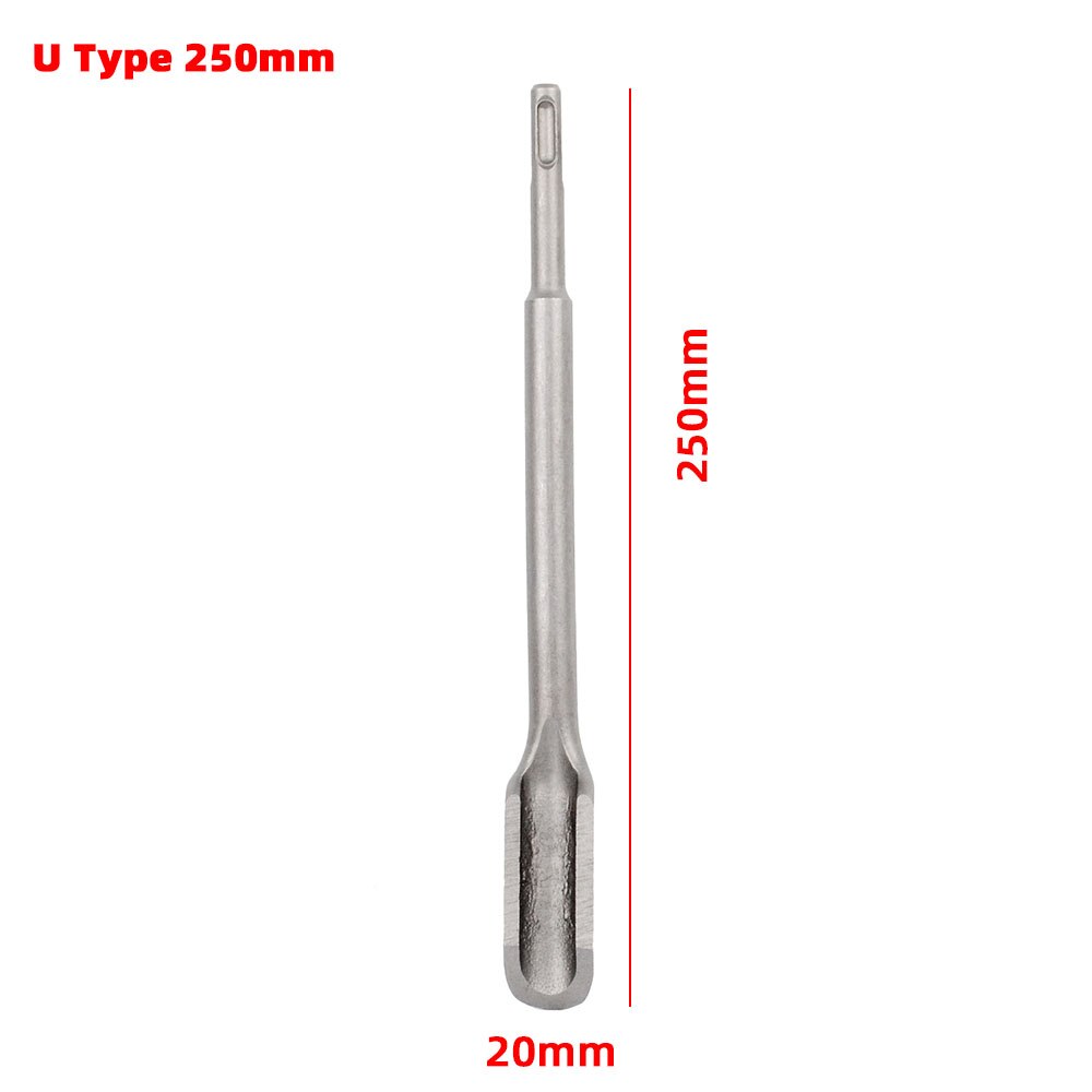 1PC SDS PLUS l Round Shank tile Shovel Electric Hammer Chise Wall Concrete Impact Drill Elbow Widening Drill bit: U Type