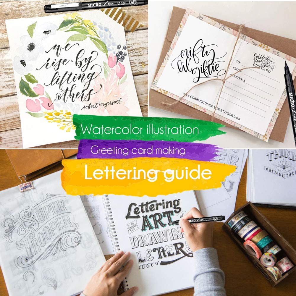 8 Stks/set Kalligrafie Pen Lijn Hand Belettering Pennen Fineliner Pigma Micron Pen Tekening Markers Pen Voor Art Leveranties