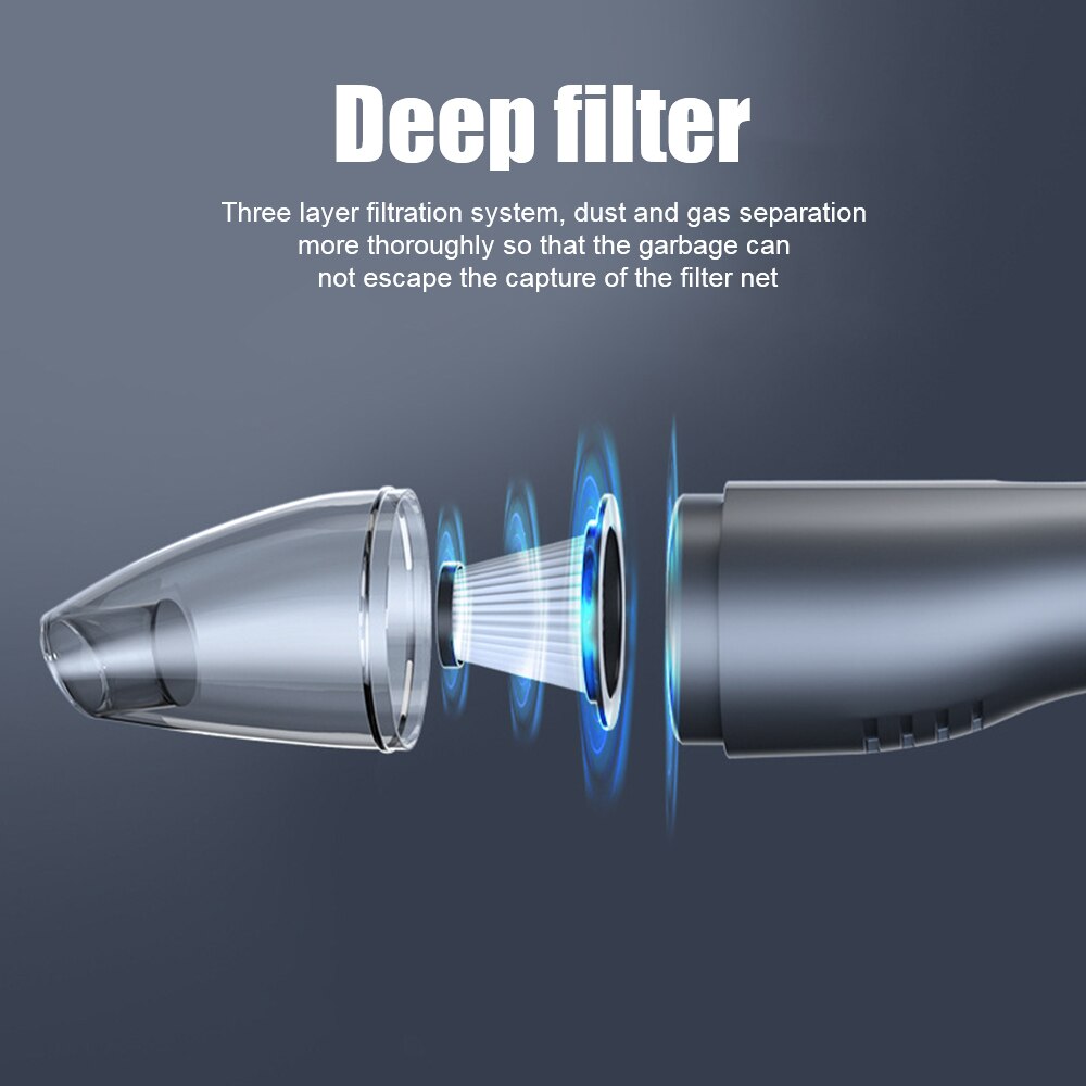 Portable Wireless Car Vacuum 120W Rechargeable 8000PA Powerful Cyclone Suction Portable Handheld Small Pet Hair Cleaning Vacuum