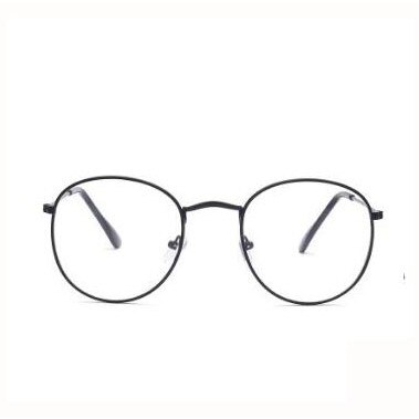 Brilmonturen Metalen Ronde Bril Frame Clear Lens Eyeware Zwart Oog Glas Retro Grote Metalen Lenzenvloeistof Frame Oversized: Black