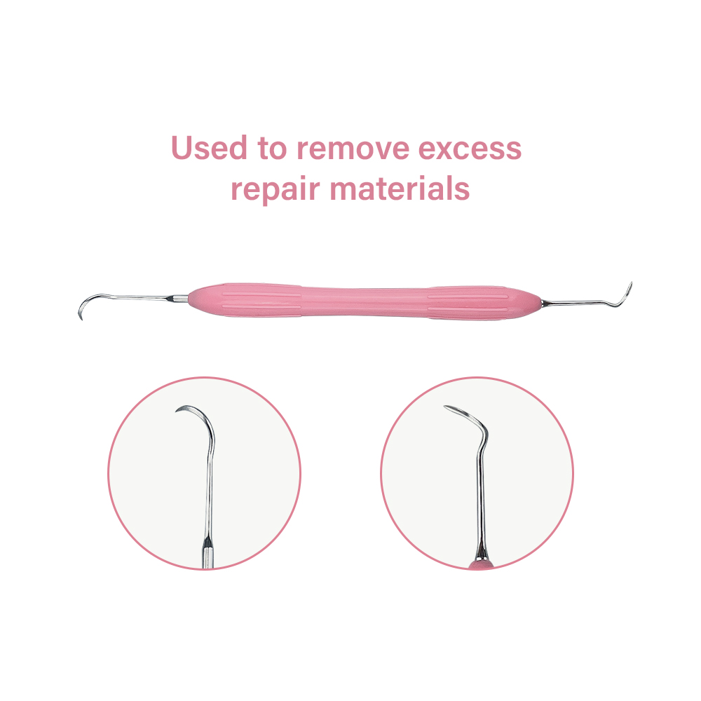 Espátula de relleno de resina Dental, restauración estética, espátula de relleno de resina compuesta, cuchillo, mango de silicona, herramienta de dentista