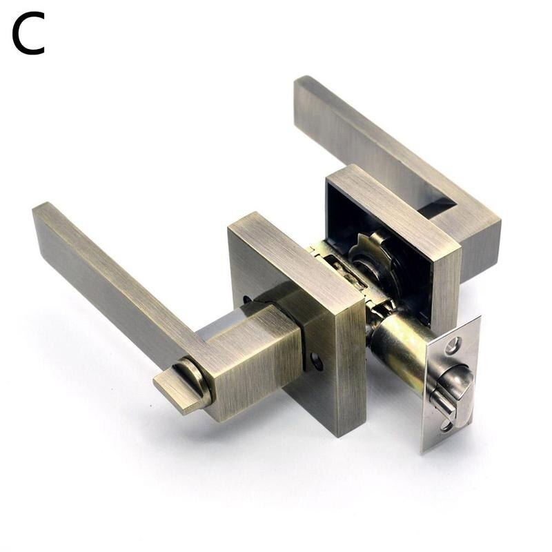 Door Square Handle Lock For Interior Doors With Lock Accessories Handle Handles Set Security Lock Lock Cylinder Heavy Duty T6J5: C