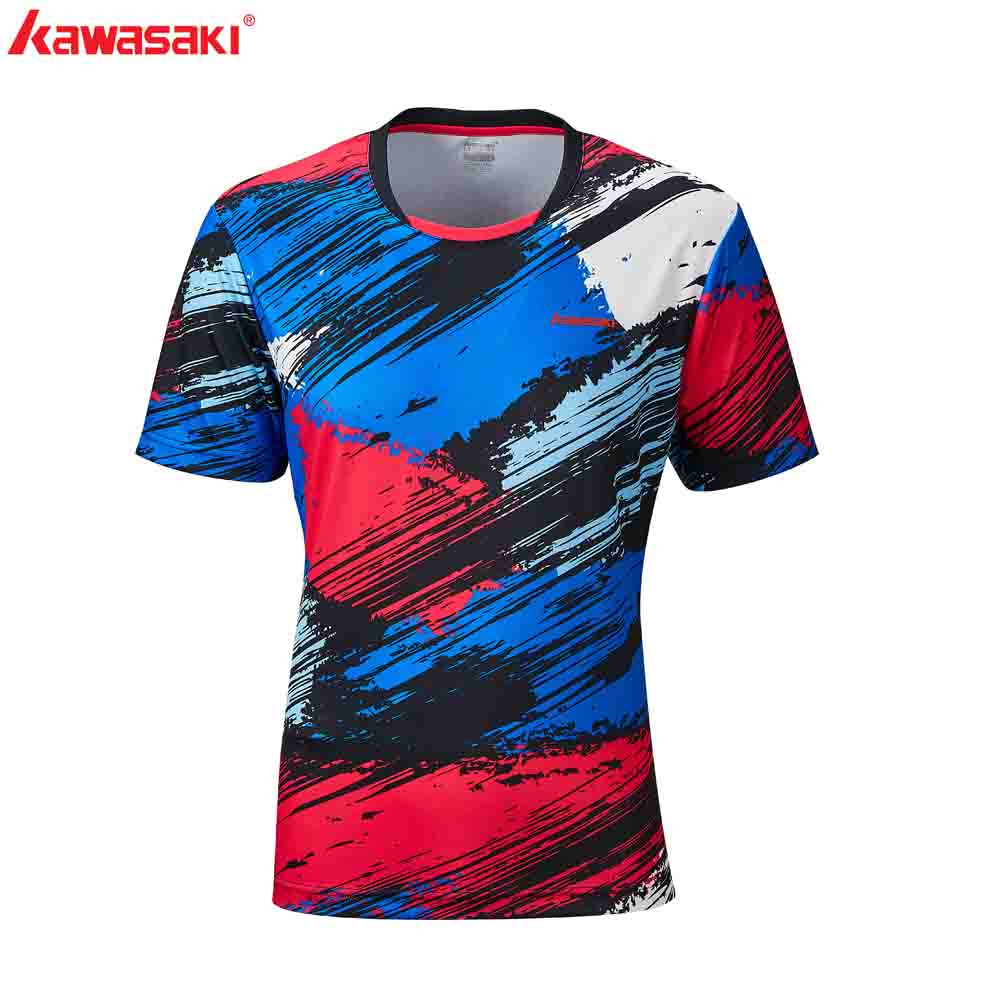 Camiseta de manga corta KAWASAKI, camisa de poliéster de secado rápido para bádminton, tenis de mesa, correr, gimnasio, Fitness, ropa deportiva, ST-R1232