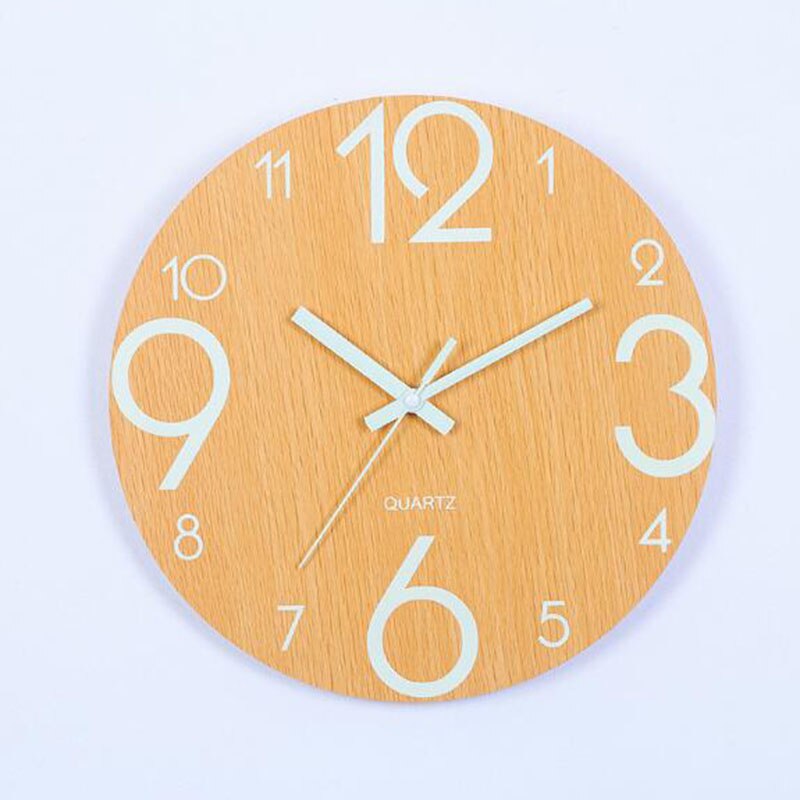 Digital Number Wall Clock DIY 3D Silent Clock Glow Dark Acrylic Luminous Hanging Clock Acrylic Brief Quiet DIY Wall Clock Modern: A