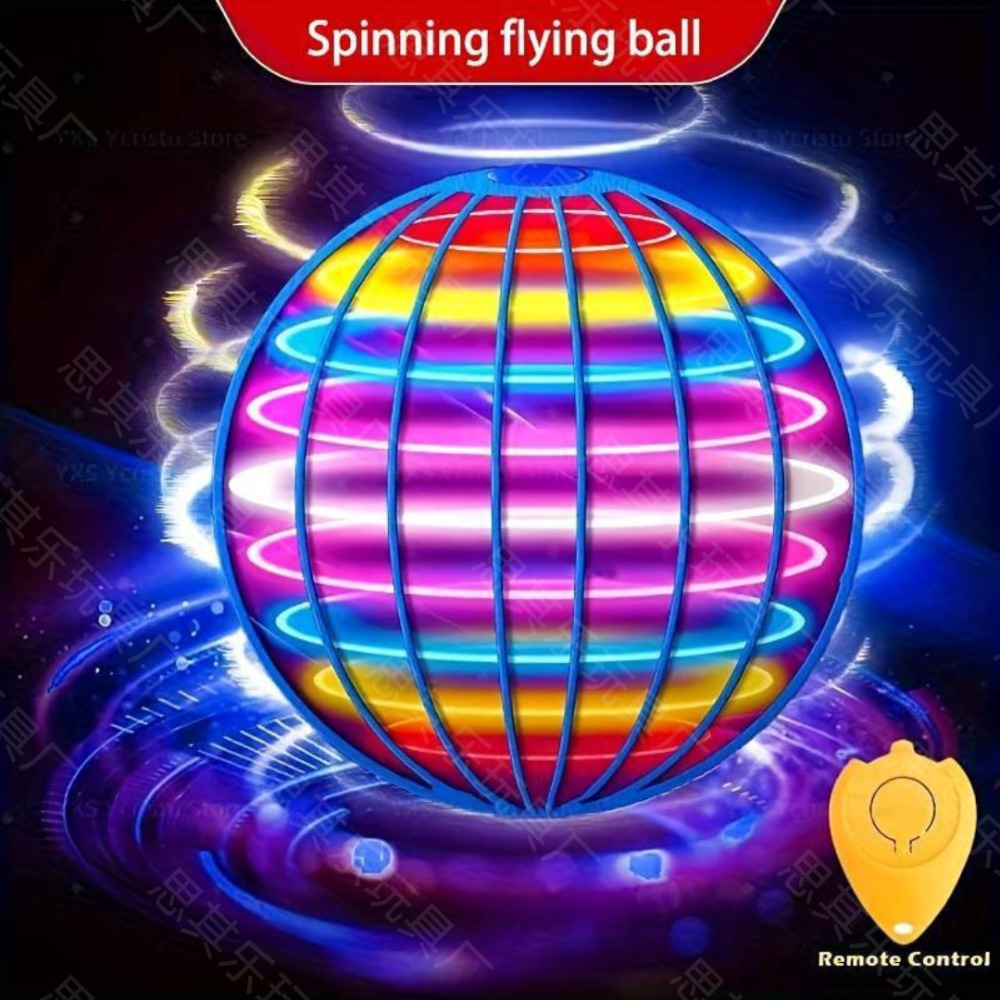 Flying Ball Children's Hand Controlled Color LED Cosmic Globe 360 ° Rotating Suspension Ball Suitable for Indoor and Outdoor Toy: Blue