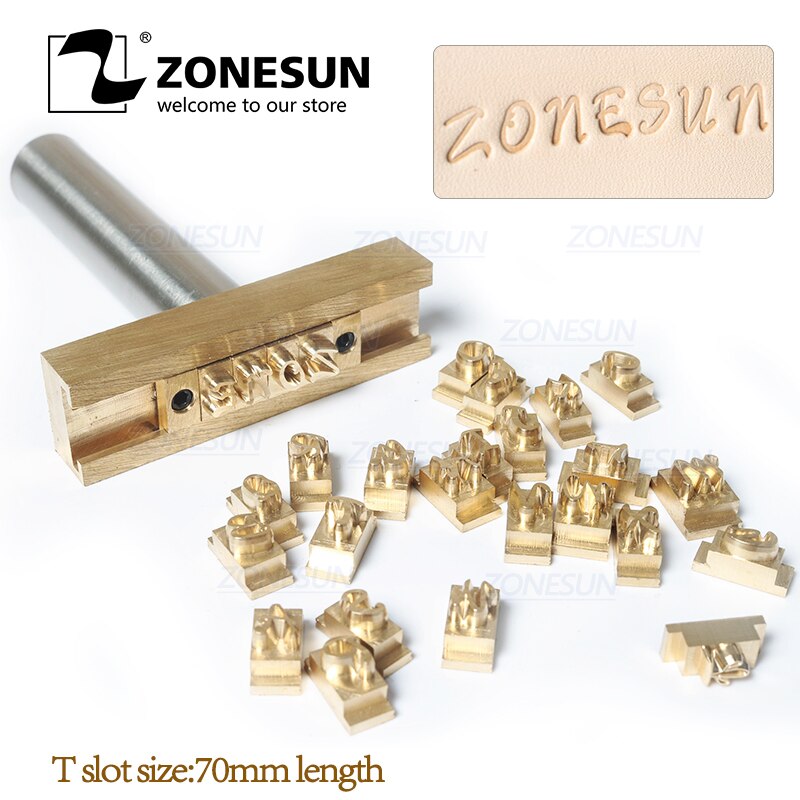 ZONESUN 5/7/10cm T-slot Alphabet Numbers Symbol Leather Stamping Cold Press Tool Brand Iron Custom Initial Mould Embossing Mold