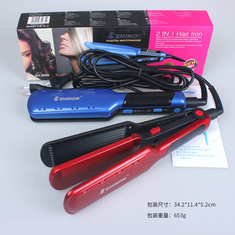 2 in 1 Hair Splint Curly Hair Straightener Multifunction Electric Magic Curler Automatic Curling Iron Hair Straightener Brush