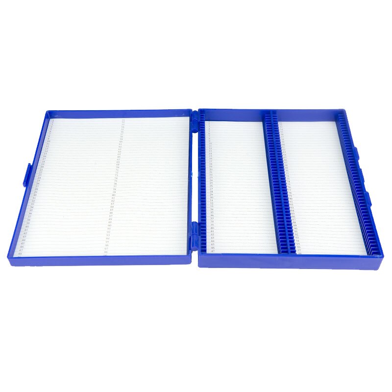 Lab ABS Plastic Microscope Dispenser Slides Storeage Box 100pcs Pathological Slides Storage Holder Case